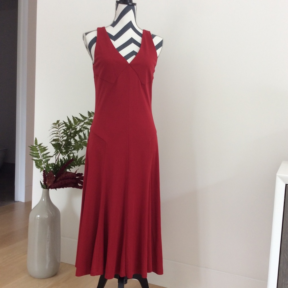 Ralph Lauren red polyester formal dress